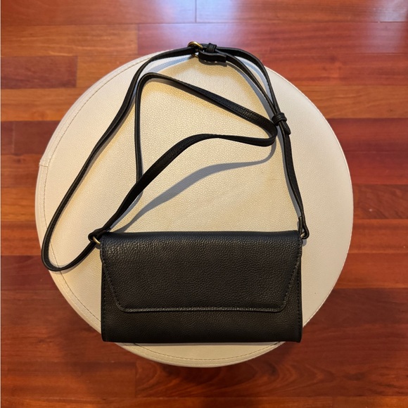Black Leather Crossbody Bag - Picture 1 of 4